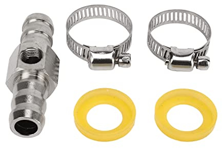 Jadeshay Fuel Pressure Gauge Fitting Adapter, T Fitting Adapter 304 Stainless Steel Rubber High Performance for Fuel Pressure Gauge or Sensor 1/2in Fit 12.7mm ID