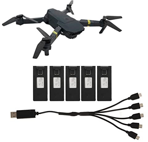 Dpofirs RC Drone Lithium Battery for E88 E88PRO LsE525 E525 PRO and Other Remote Control Aircraft with 5 in 1 Charging Cable, 3.7V 1800mah Replacement Battery 5Pcs