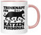 TassenTicker - Trinknapf für Katzenpersonal - Geschenk - Katzenmama - Katzenpapa - Katzenliebhaber - Tasse mit Spruch - Katzen - Geschenkidee (Rosa)