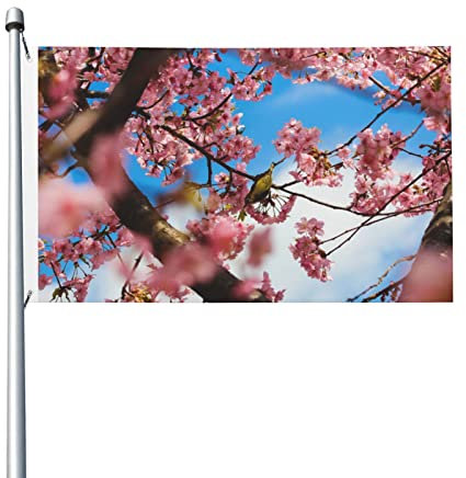 Dekorationen Banner, japanische Kirschbaum-Flagge, 1,5 m x 0,9 m, doppelseitige Flagge, geeignet für drinnen und draußen