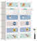 SONGMICS Scarpiera a 12 Scomparti per Bambini, Organizzatore Modulare ad Incastro in Plastica per Bambini, Guardaroba con Ante, 31 x 81 x 106 cm, Bianco Nuvola LPC907W01
