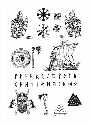 P'TIT CLOWN - 23293 | Tatouages Vikings Éphémères : Expression Guerrière, Résistants, Imperméables, Idéaux pour Toutes Occasions!