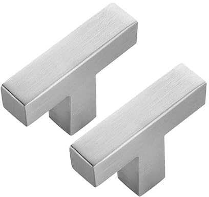 Ravinte 5 Stück Schrankgriffe 50mm Möbelgriffe Silber Griffe für Küchenschränke Schrankgriffe Quadratischer Griffe Möbel Rostfreier Edelstahl Türgriffef für Küchengriffe