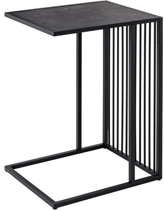 Riess Ambiente Design Beistelltisch Architecture 60cm schwarz Marmor-Optik, platzsparender Couchtisch für Dein Wohnzimmer