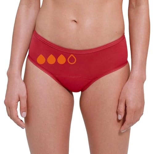 snuggs® Classic | Periodenunterwäsche für Starke Blutung | Dünne und saugstarke Menstruationsunterwäsche | Made in EU | Recyceltes Nylon | Nachhaltige Alternative zu Tampons und Binden | Himbeere | S