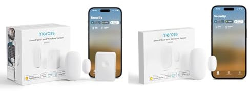 Meross Détecteur Connecté pour Portes et Fenêtres (avec HUB), Mini Capteur & Détecteur Connecté pour Portes et Fenêtres (sans HUB), Mini Capteur de Porte et Fenêtre WiFi