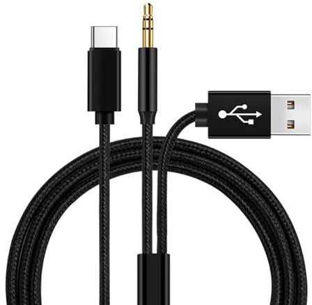 YCTech USB C to Aux Cable with Charger in Car, Braided Nylon 3.5mm Jack Audio Aux Cable for iPhone 16 15 Pro Max /15 Plus, Android & Samsung S24 S23 S22 Ultra Plus