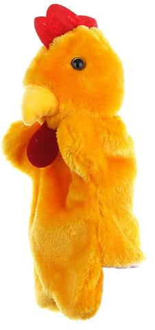 Cartoon Tier Weiche Handpuppe, Asudaro 1/4 Stücke Puppen für Kinder, Kinder Fingerpuppen Cartoon Tiere Hand Spielzeug für Mädchen und Jungen 3 4 5 6 7 Jahre alt, Theater, Rollenspiel Hahn