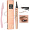 EONFAVE 2024 Neuest Microblading Augenbrauenstift, 3D Wasserdichter Augenbrauenstift, Magischer Eyebrow Pencil mit 4 Gabelspitze, mit Augenbrauentrimmer, für Glatt und Leicht Aufzutragen (01Hellbraun)