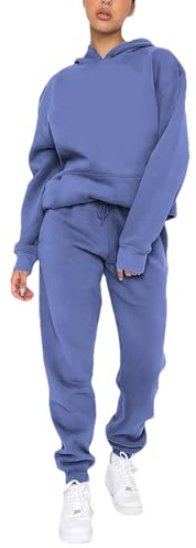 amropi Tuta da Donna Vello Foderato Pullover Felpa con Cappuccio e Pantaloni Jogging Tute
