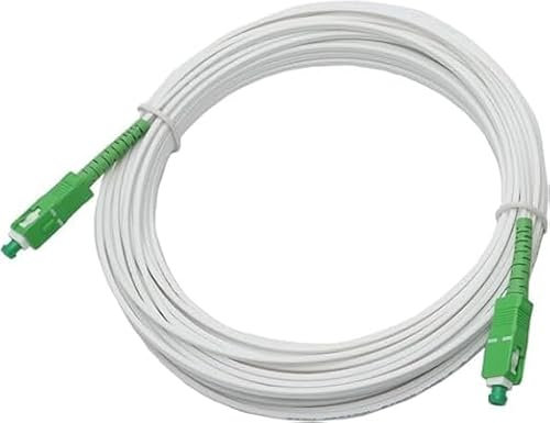 Speedoptic – Cable de fibra óptica Movistar Jazztel Vodafone Orange Amena Masmovil Yoigo – SC/APC a SC/APC – Extensor de liga (0,5 metros) (20 metros)