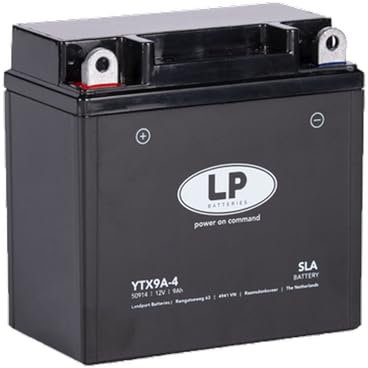 LANDPORT Batterie LTX9A-4 12V 9Ah, 135x75x138mm kompatibel für Aprilia RS 125, SR50, Piaggio Fly 125, Hexagon, Liberty, NRG, Vespa LX 50, PK, Sprint
