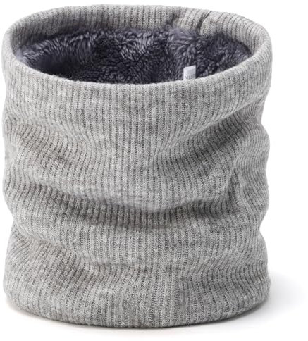 BARFULKER Winter Halsschlauch Herren Damen Halswärmer Halstuch Gesichtsschal, Schlauchschal Halswärmer Gesichtsschal Fleece Loop Schal Winddichte Gesichtsmaske, Hellgrau