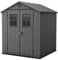 Keter Darwin 6x6 Gerätehaus in Grau – Wartungsfrei, Wetterfest mit Holzoptik, 3,4 m², Abschließbare Doppeltür & Bodenplatte