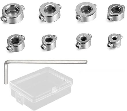 8 Stück Tiefenanschlagringe Set, Tiefenanschlag für Bohrer mit Sechskantschlüssel, 3/4/5/6/7/8/9/10mm Tiefenstopp für Bohrer, Bohrtiefenbegrenzer für Bohrer Holzbearbeitung