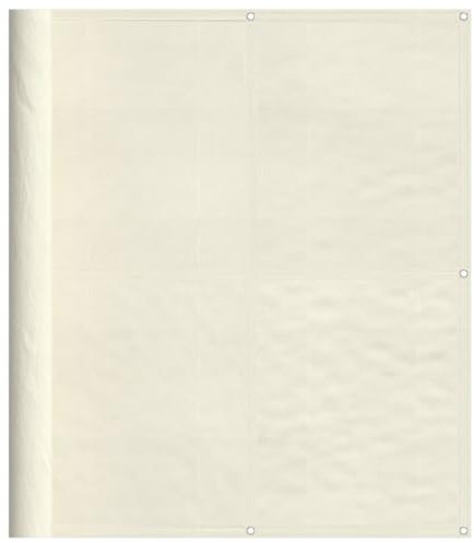 Homvdxl Balkon Sichtschutz 1,2x8m Oxford Gewebe Balkonabdeckung Gartenzaun Abdeckung Wind- und UV-Schutz Wetterfest Creme