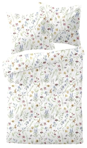 Dormisette Mako-Satin Bettwäsche Blumen bunt