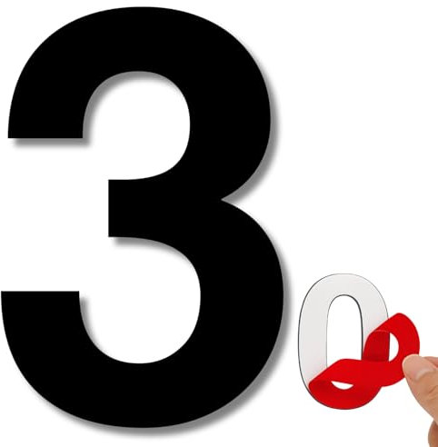 LEIASA | Numero Adesivo da Casa - 100 mm - Acciaio Inossidabile 304 - N° 3 - Numero per Appartamento/Hotel - Numerazione Porte - Numero Civico - Per Esterno e Interno - Numero 3 (3, 100 mm)