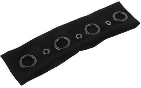 Healvian Elastisches Haarband mit Ösen Schwarz mit Lochmuster für Damen Bequemes Stirnband für Musikfestivals Sport und Alltag