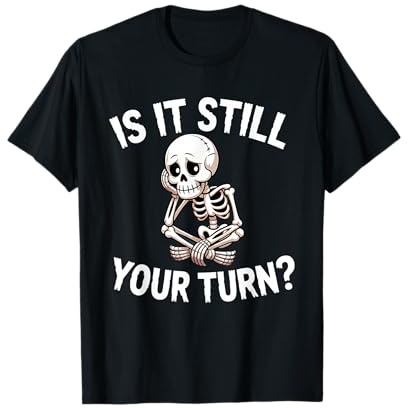 Brettspiel Spieler Warten Skelett Halloween Gamer Männer Frauen T-Shirt