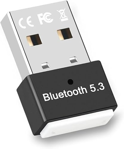 Bluetooth 5.3 Adapter for PC, USB Adapter Dongle, USB EDR Bluetooth Wireless Transmitter Receiver for Desktop, Laptop, PC, Headset, Keyboard, Mouse, with Windows 11/10/8.1/7