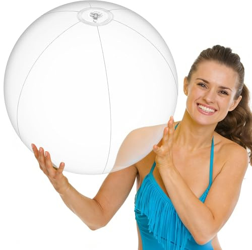 YEAMLTE 2 Stück Aufblasbarer Strandball 15 Zoll Wasserball aus PVC Große Inflatable Strandbälle für Pool, Strand, Gartenparty & Sommer