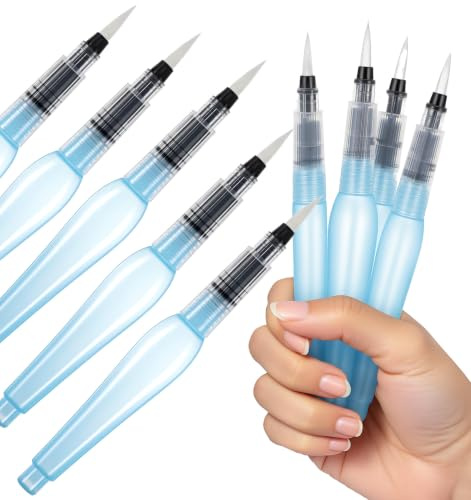 9 Piece Water Brush Pen, Refillable Water Brush Paint Brushes | For Watercolor - Professional Set for Painting, Artists & Calligraphy