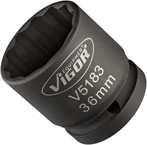 Vigor v5183 Fuerza de llave de vaso, Exterior de doble hexagonal de perfil 36 mm, accionamiento cuadrado extra muy fino, 20 mm, 3/4 pulgadas