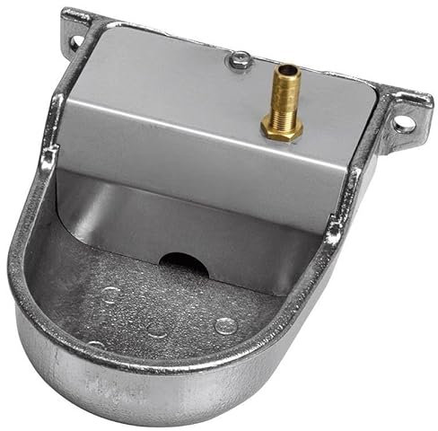Tränkebecken Aluminium Kleine Hunde. Abgang senkrecht. Thermischer Druck verwendet oder Ausgang des WASSERBEHÄLTERS. Tränkebecken Tiere grau mit Maßnahmen 12 x 16 x 6 cm.
