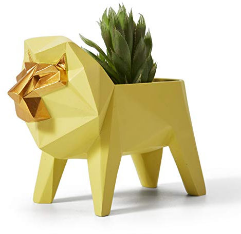 HAUCOZE Löwe Geschenk Arts Dekor Blumentöpfe Tier Figuren Statue Modern Skulptur Polyresin 16cm