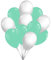 Premium Luftballons in Mintgrün Weiß - Made in DE - 100% Naturlatex & 100% biologisch abbaubar - 50 Stück - Geburtstag Party Karneval - für Helium geeignet - twist4®