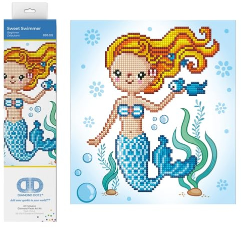 DIAMOND DOTZ Painting, Beginner Kit, Sweet Swimmer, 23 x 25cm