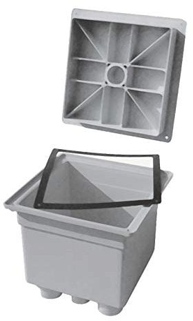 FIRST PLAST PCE Pozzetto per cavi elettrici con coperchio e chiusura ermetica, mm 270x270x240 h. Colore grigio