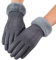 axelens Damen Winter Touchscreen Kunstlederhandschuhe, Super Weich, Warme und Elegant aus Wildleder, Ärmel in ökologischem Weichpelz für Smartphone, Handy Größe S/M – DUNKELGRAU