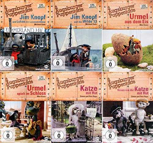 Augsburger Puppenkiste: Urmel (Schloss+Eis) + Jim Knopf (Lukas+Wilde 13) + (Katze mit Hut+Neues von der Katze mit Hut) [DVD-Set]