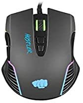 Fury Hustler Gaming-Maus, USB, 6400 DPI, 7 Tasten, Optisch, RGB-Hintergrundbeleuchtung, leicht, mit Speicher, Schwarz