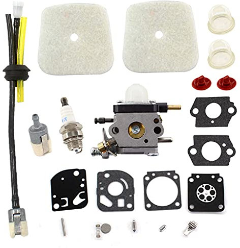 HURI Carburateur à air, bougie d'allumage, tuyau à essence pour 2 temps Mantis 7222 7222E 7222M 7225 7230 7234 7240 7920 7924 Motoculteur remplace C1U-K54A, C1U-K82, 12520013123