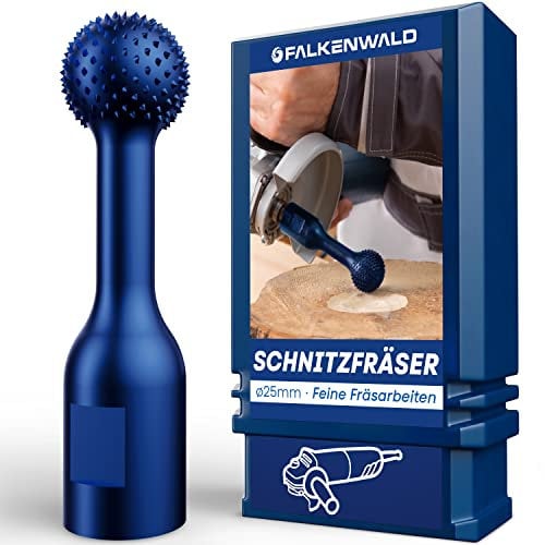 FALKENWALD® Kugelfräser Holz Fein 25mm - Winkelschleifer Zubehör für Holzbearbeitung - Frässcheibe für Winkelschleifer - Fräsbohrer Holz Fräser - Kugel Raspel