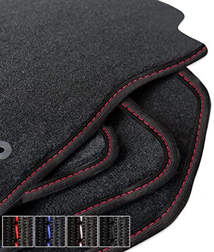 moto-MOLTICO Premium Auto Velours Autoteppiche Schwarz Automatten passend für Nissan Qashqai II 2013-2021 - Rote