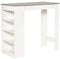 HOMCOM Bar Table Coffee Table Kitchen Dining Table with 4-Tier Storage Shelf for Kitchen, Dining Room, Living Room, Grey
