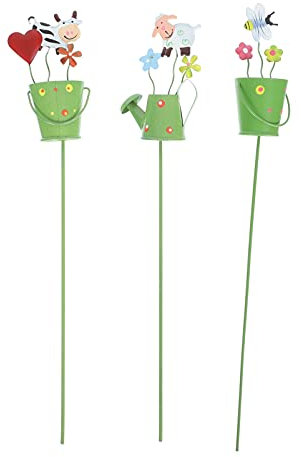 Hemoton 3 Stücke Metall Gartenstecker Blumentopf Stecker Pflanzenstecker Dekostecker Pflanzenetiketten Kräuterstecker Eisen Gartendeko Stecker Tiere für Landhaus Outdoor Terrassen Garten Deko