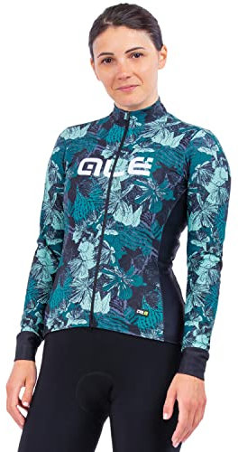 Alé Cycling Women's PRR Amazzonia Long Sleeve Cycling Jersey, Black/Green, Small