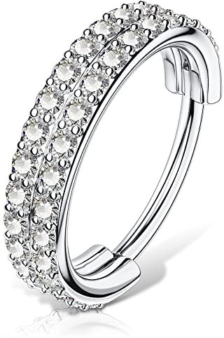 OUFER Body Piercing Helix Ohrringe 16G Knorpel Conch Helix Ohrring Ring Ring Clear CZ Scharniersegment 316L Chirurgenstahl Nasenring Tragus Daith Ohrringe Piercing-Schmuck