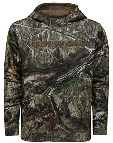 Mossy Oak Herren Men Camo Hunting Hoodies Performance Fleece Logo Kapuzenpullover, Country DNA, L