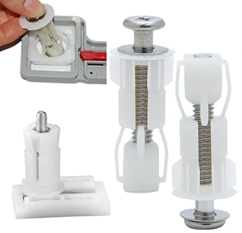 2 Pcs Toilet Seat Hinge Screws Nylon Toilet Lid Fittings and Fixtures Top Fixings Toilet Seat Expanding Screw for Toilet Covers Blind Hole Fitting WC Replacement Kit