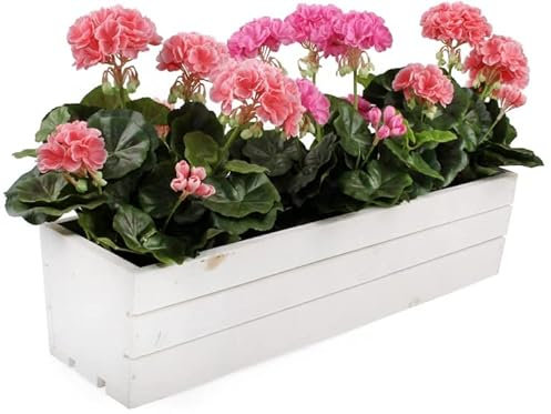 KOTARBAU® Blumenkasten Kräuterkasten aus Holz Langer Balkon-Blumenkasten 600x180x150 mm Weiß