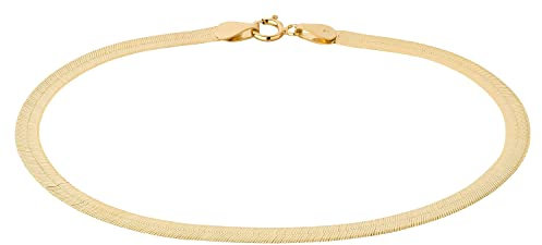 Ardeo Aurum Damen Armband aus 375 Gold Gelbgold flache Schlangenkette 3,0 mm Breite und 18 cm Länge mit Sicherheitsverschluss