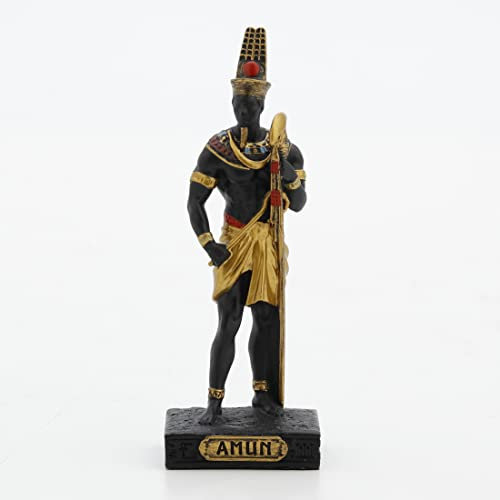 Veronese Design Amun Ägyptischer König der Götter, Kunstharz, handbemalt, Bronze-Finish, 9,5 cm