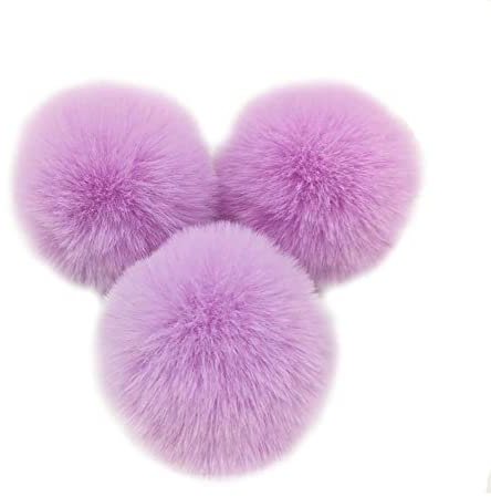 10 STK 10cm Pompons Kunstfell Kaninchenfell Fellbommel,Kunstpelz Pom Pom Ball Plüschbälle Bommeln für DIY Handwerk Mützen Anhänger Dekoration Damen Mädchen Taschenanhänger Schlüsselanhänger,Violett