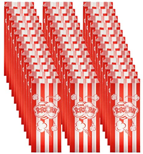 Alipis Papiertüten 50 Stück Popcorn-Papierschachteln Eimer Popcorn-Verpackungsbeutel Rot Weiß Gestreift Beutel Popcorn-Behälter Für Popcorn-Bars Filmabende Zugeständnisse Packtaschen